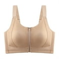 thumbnail image 1 of ylioge M-4X Plus Size Sports Bras for Women Zipper Front Closure Push Up Bralettes No Underwire Solid Color Breathable Support Lifting Underwear Bra, 1 of 3