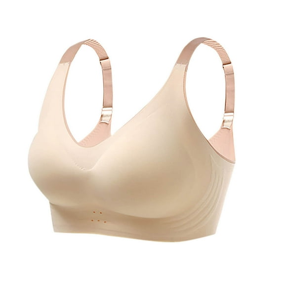 ylioge M-5X Plus Size Push Up Bras for Women No Underwire Removeable Padded Bralettes Ladies Breathable Color-Block Support Lifting Underwear Bra