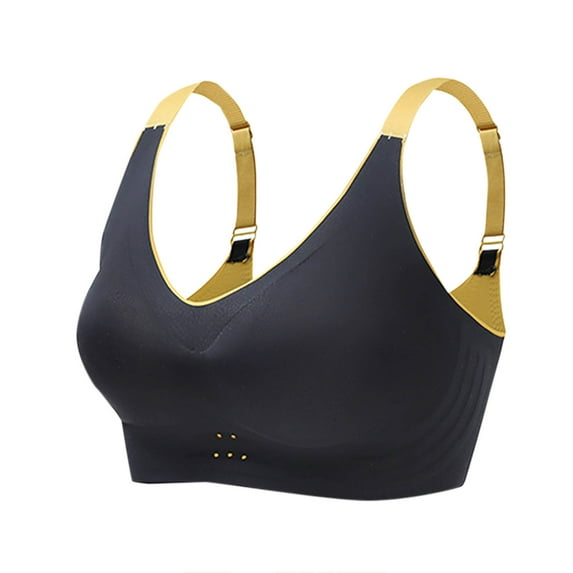 ylioge M-5X Plus Size Push Up Bras for Women No Underwire Removeable Padded Bralettes Ladies Breathable Color-Block Support Lifting Underwear Bra