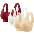 thumbnail image 1 of ylioge M-5X Plus Size Sports Bras for Women 3 Pack Push Up Bralettes No Underwire Womens Breathable Full-Coverage Support Athletic Yoga Underwear Bra, 1 of 8