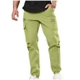 thumbnail image 1 of ylioge Mens Cargo Pants Casual Loose Relaxed Fit Elastic Stretch Hight Waisted Straight Solid Color Outdoor Workout Pants Trousers with Pockets Summer, 1 of 5