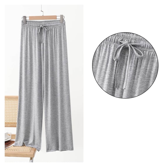 ylioge Modal Pajama Pants for Women with Drawstring Elastic Waist Casual Solid Color Baggy Wide Leg Lightweight Loungewear Sleepwear Pajamas Bottoms