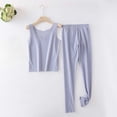 thumbnail image 1 of ylioge Pajama Sets for Women Casual Solid Color Stretchy Slim Sleeveless Tank Tops and Pants 2 Piece Thermal Loungewear Sleepwear Pajamas Outfits Set, 1 of 6