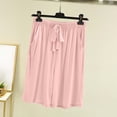thumbnail image 1 of ylioge Pajama Shorts for Women with Pockets and Drawstring Elastic Waist Casual Solid Color Lightweight Soft-Modal Wide Leg Loungewear Pajamas Short, 1 of 5