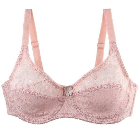 ylioge Plus Size Lace Bras for Women with Underwire Push Up No Padded Bralettes Ladies Trendy Lightweight Breathable Support Lifting Underwear Bra