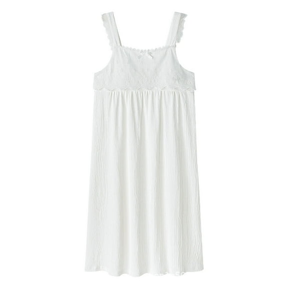 ylioge Plus Size Nightgowns for Women M-4X Cute Sleeveless Sleepshirts Ladies Spaghetti Strap Lace Splice Sleepwear Pajamas Mini Dresses