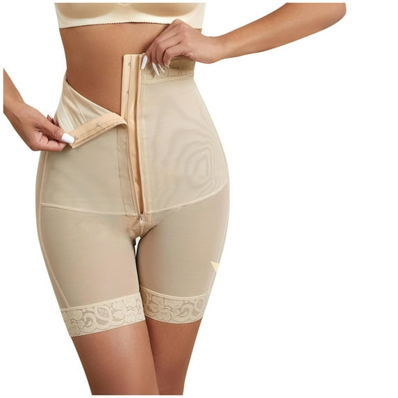 ylioge Plus Size Shapewear for Women, Womens High Waisted Shorts Shapewear Waistband Hip Lift Safety Shapewaer Thigh Slimming Solid Color Seamless Underwear Bodysuits Spring