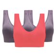 thumbnail image 1 of ylioge Plus Size Sports Bras for Women 3 Pack S-4X Wireless Push Up Bralettes Breathable Hollow-Out Support Athletic Workout Underwear Bra, 1 of 6