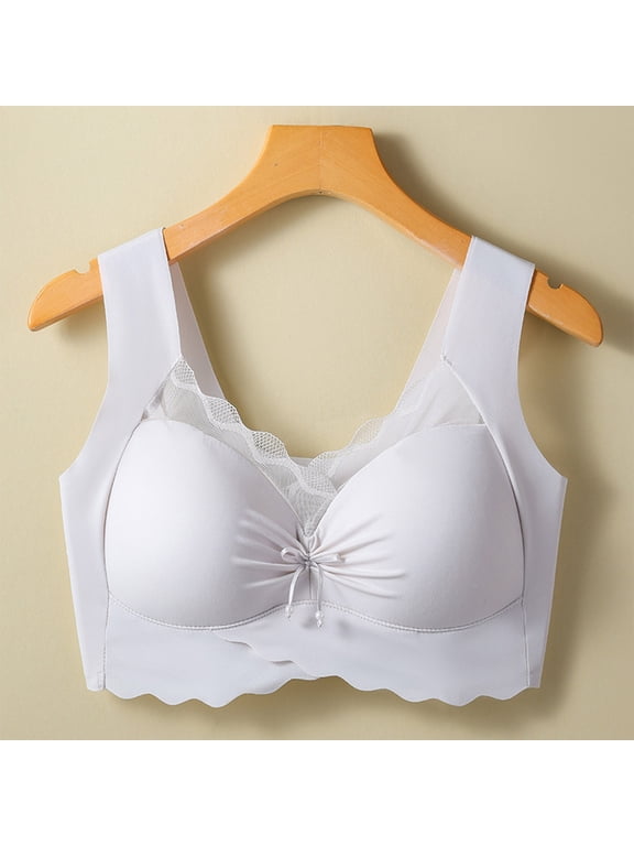 Plus Size Sports Bras for Women L-4X No Underwire Push Up Bralettes Solid Breathable Pullover Back-Smoothing Support Underwear Bra