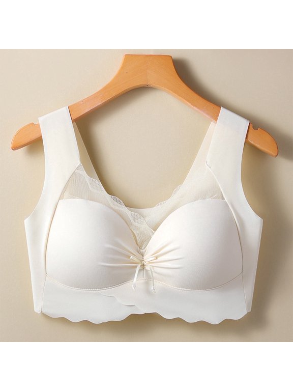 Plus Size Sports Bras for Women L-4X No Underwire Push Up Bralettes Solid Breathable Pullover Back-Smoothing Support Underwear Bra