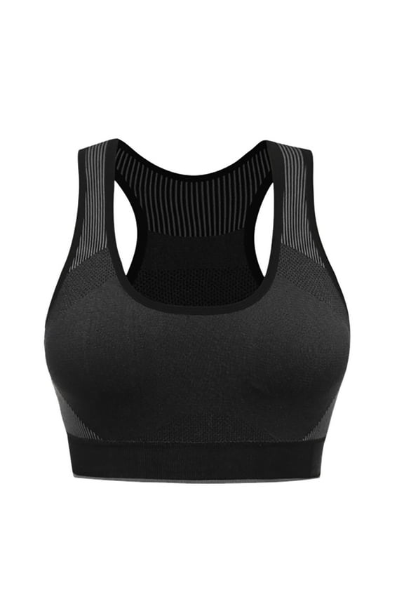 Plus Size Sports Bras for Women XL-4XL Wireless Underwear Push Up Bra Quick-Drying Pullover Support Athletic Yoga Bralettes Black