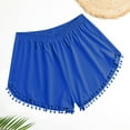thumbnail image 1 of ylioge Plus Size Swimsuits for Women L-4XL Elastic High Waisted Swimwear Shorts Ladies Cute Tassels Wide Leg Solid Bathing Bottoms, 1 of 7
