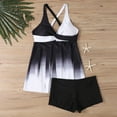 thumbnail image 1 of ylioge Plus Size Womens Two Piece Tankini Swimsuits S-5XL Built in Bras Dresses and Shorts Bathing Suits Gradient Printed Swimming Sets, 1 of 4