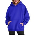 thumbnail image 1 of ylioge Pullover Hoodies for Women Long Sleeve Sweatshirts Ladies Casual Solid Loose Comfort Fleece Lined Hoodie Tops with Pocket, 1 of 7