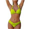 thumbnail image 1 of ylioge Push Up Bikini Sets for Women Trendy Two Piece Bathing Suits Ladies Solid Color Separates Summer Beach Swimsuits 2025, 1 of 6