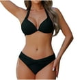 thumbnail image 1 of ylioge Push Up Bikini Sets for Women Trendy Two Piece Bathing Suits Ladies Solid Color Separates Summer Beach Swimsuits 2025, 1 of 7