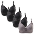 thumbnail image 1 of ylioge Push Up Bras for Women Plus Size XS-4XL 4 Pack Wireless Bralettes Ladies Breathable Full Coverage Underwear Multipack Support Bra, 1 of 7