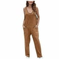 thumbnail image 1 of ylioge Rompers for Women 2023, Womens Denim One Piece Jumpsuit 90s Solid Color Strap Full-Length Bib Wlde Leg Jean Pants with Pockets Denim Overalls for Women Fall, 1 of 6