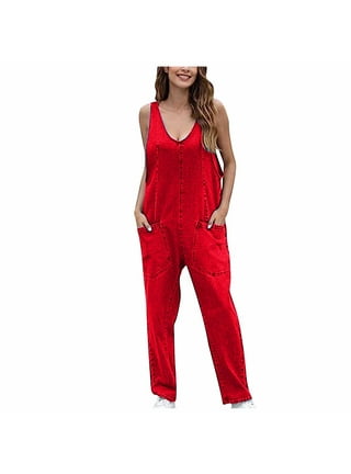 Women's 90s Relaxed Denim Jumpsuit, Women's Clearance