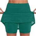 thumbnail image 1 of ylioge S-4X Plus Size Womens Yoga Skorts with Liner Mid Rise Running Shorts Casual Solid Color Stretchy Breathable Athletic Workout Tennis Short, 1 of 6