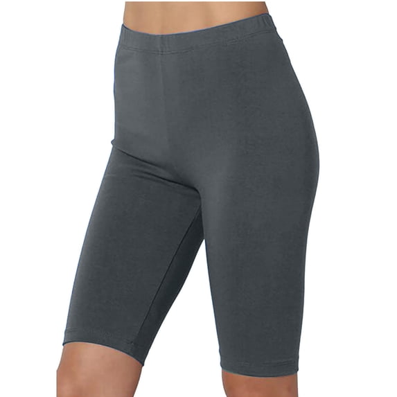 ylioge S-4X Plus Size Yoga Shorts for Women Stretchy Slim Elastic High Waisted Casual Solid Color Breathable Athletic Workout Running Biker Short
