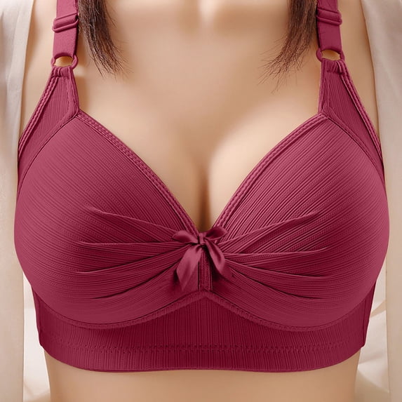 ylioge S-5X Plus Size Bras for Women No Underwire Lightweight Push Up Bralettes Womens Casual Solid Color Full-Coverage Everyday Work Underwear Bra