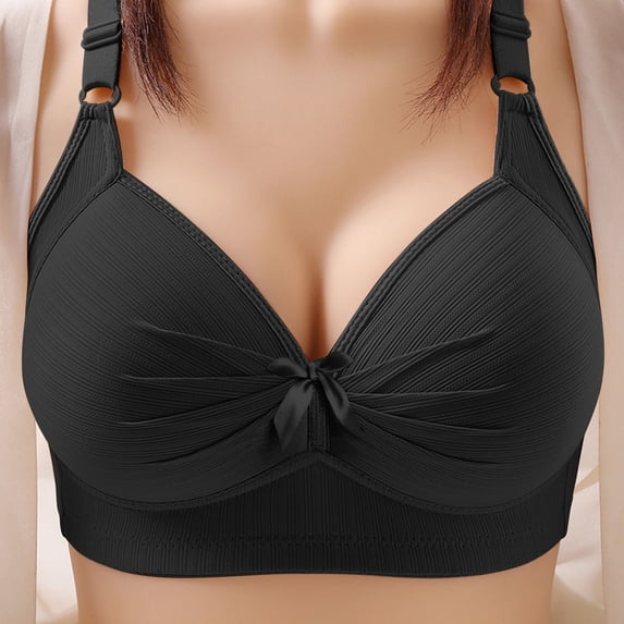 ylioge S-5X Plus Size Bras for Women No Underwire Lightweight Push Up Bralettes Womens Casual Solid Color Full-Coverage Everyday Work Underwear Bra