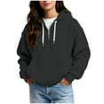 thumbnail image 1 of ylioge S-5X Plus Size Hoodies for Women with Pocket and Zipper Waffleknit Sweatshirts Womens Long Sleeve Solid Color Pullover Going-Out Hoodie Tops, 1 of 8