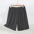 thumbnail image 1 of ylioge S-5X Plus Size Pajama Shorts for Women Wide Leg Elastic High Waisted Casual Stripe Printed Loose Comfort Loungewear Athletic Workout Short, 1 of 5