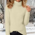 thumbnail image 1 of ylioge S-5X Plus Size Womens Fleece Sweaters Long Sleeve Turtleneck Sweatshirts Ladies Casual Solid Color Stretchy Pullover Knitted Sweater Tops, 1 of 6