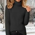 thumbnail image 1 of ylioge S-5X Plus Size Womens Fleece Sweaters Long Sleeve Turtleneck Sweatshirts Ladies Casual Solid Color Stretchy Pullover Knitted Sweater Tops, 1 of 6