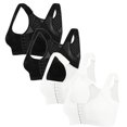 thumbnail image 1 of ylioge S-5XL Sports Bras for Women Plus Size Front Closure 3 Pack Compression Bralettes Wireless Push Up High Support Multipack Underwear Bra, 1 of 7