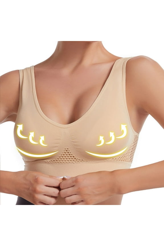 S-6X Plus Size Sports Bras for Women No Underwire Push Up Bralettes Breathable Pullover Support Athletic Workout Underwear Bra