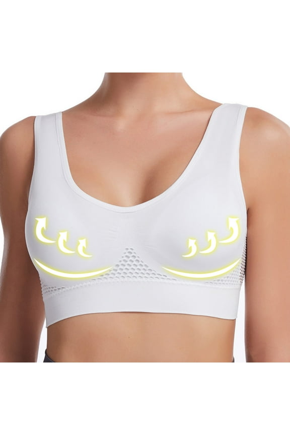 S-6X Plus Size Sports Bras for Women No Underwire Push Up Bralettes Breathable Pullover Support Athletic Workout Underwear Bra