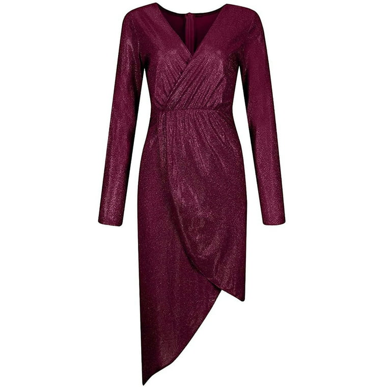 Pure Color Long Sleeve Irregular Bodycon Dress Pure Color Long Sleeve Irregular Bodycon Dress