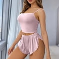 thumbnail image 1 of ylioge Short Pajamas for Women Sets 2 Piece Sleeveless Tank Tops and Shorts Loungewear Outfits Womens Trendy Solid Color Slim Homewear Pajama Set, 1 of 8