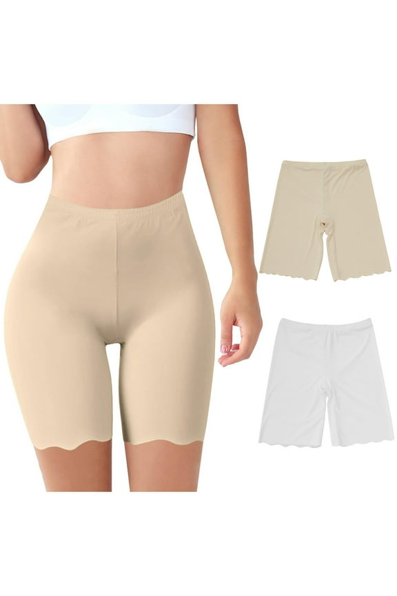 Silk Boxer Briefs for Women Plus Size L-4X High Waisted Underwear Long Leg Boy Shorts Ladies Casual Lightweight No Show Panties