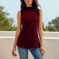 thumbnail image 1 of ylioge Sleeveless Tank Tops for Women Plus Size S-5X Mock Neck Camisoles Vests Womens Trendy Stretchy Slim Pullover Solid Color Basic Beach Cami Top, 1 of 8