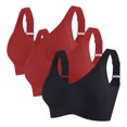 thumbnail image 1 of ylioge Sports Bras for Women Plus Size M-4X 3 Pack Wireless Push Up Bralettes High-Impact Multipack Breathable Support Workout Yoga Underwear Bra, 1 of 2