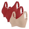 thumbnail image 1 of ylioge Sports Bras for Women Plus Size M-4X 3 Pack Wireless Push Up Bralettes High-Impact Multipack Breathable Support Workout Yoga Underwear Bra, 1 of 2