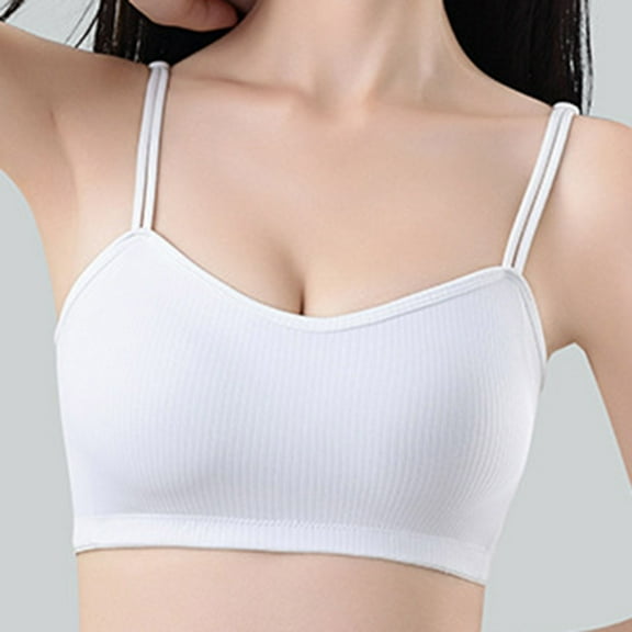ylioge Sports Bras for Women Plus Size M-4X Breathable Wireless Bralettes Ladies Casual Solid Stretchy Pullover Lightweight Push Up Underwear Bra