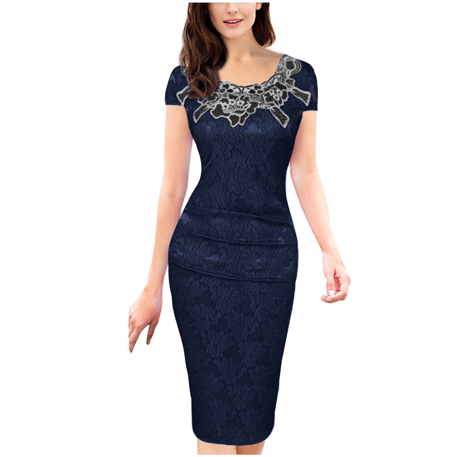 ylioge Spring Dresses for Women 2024, Womens Vintage Elegant Dress Slim ...