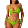 thumbnail image 1 of ylioge Summer 2025 Bikini Sets for Women Two Piece Swimsuits Ladies Trendy Solid Beach Push Up Bikinis Tops Thongs Bathing Suits, 1 of 4