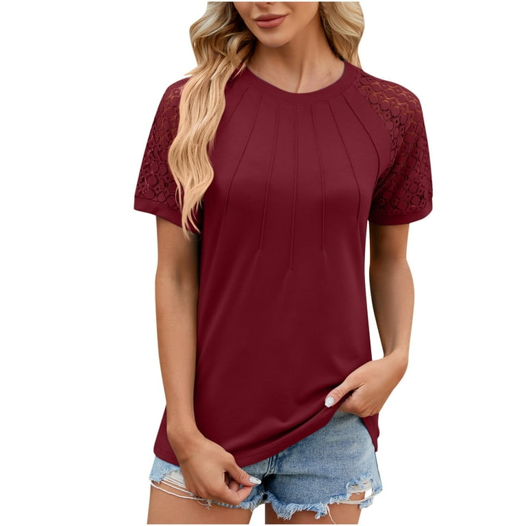Casual Solid Lace Hollowed Out O Neck Blouses(4 Colors) Casual Solid Lace Hollowed Out O Neck Blouses(4 Colors)