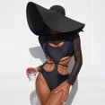 thumbnail image 1 of ylioge Tankini Swimsuits for Women with Long Sleeve Cover Ups Tops Two Piece Bathing Suits Built in Bras Solid Hollow-Out Bikini Sets, 1 of 7