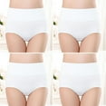 thumbnail image 1 of ylioge Underwear for Women Plus Size High Waisted 4 Pack Cotton Panties M-4X Multipack Solid Stretchy Breathable Full Coverage Briefs, 1 of 6
