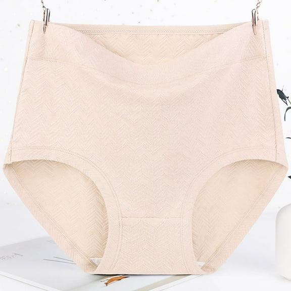 ylioge Underwear for Women Plus Size XL-6XL High Waisted Full Coverage Panties Ladies Casual Solid Stretchy Breathable Briefs