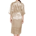 thumbnail image 1 of ylioge Womens 3/4 Sleeve Robes Lightweight Silk Satin Bathrobes with Pockets and Belt Ladies Casual Solid Color Soft Mid Length Homewear Bath Robe, 1 of 3