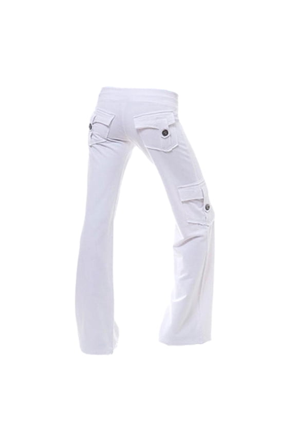 Womens Autumn Pants Pockets Stretchy Full Length Solid Color Wide Leg Trousers Lounge Daily Wear Loose Fit Low Waist Pants Pantalones