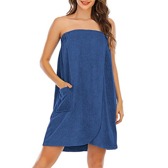 ylioge Womens Bath Robes with Pockets Off the Shoulder Nightgowns Ladies Casual Solid Color Comfort Slit Loungewear Bath Robe